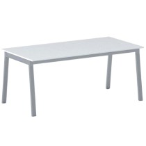 Kancelársky pracovný stôl PRIMO BASIC, sivostrieborná podnož, 1800 x 900 mm, biela