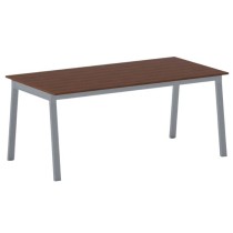Kancelársky pracovný stôl PRIMO BASIC, sivostrieborná podnož, 1800 x 900 mm, čerešňa
