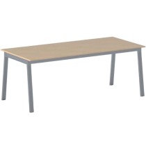 Stôl PRIMO BASIC so sivostriebornou podnožou, 2000 x 900 x 750 mm