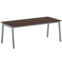 Kancelársky pracovný stôl PRIMO BASIC, sivostrieborná podnož, 2000 x 900 mm, orech