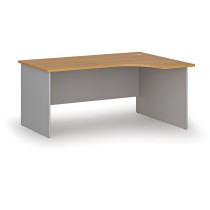 Kancelářský rohový pracovní stůl PRIMO GRAY, 1600 x 1200 mm, pravý, šedá/buk