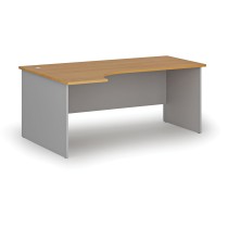 Kancelářský rohový pracovní stůl PRIMO GRAY, 1800 x 1200 mm, levý, šedá/buk