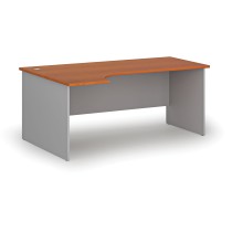 Kancelářský rohový pracovní stůl PRIMO GRAY, 1800 x 1200 mm, levý, šedá/třešeň