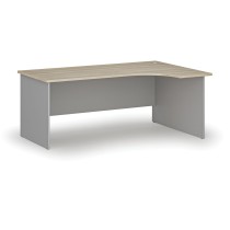 Kancelářský rohový pracovní stůl PRIMO GRAY, 1800 x 1200 mm, pravý, šedá/dub přírodní