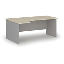 Kancelársky rohový pracovný stôl PRIMO GRAY, 1800 x 1200 mm, ľavý, sivá/breza