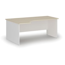 Kancelársky rohový pracovný stôl PRIMO WHITE, 1800 x 1200 mm, ľavý, biela/breza