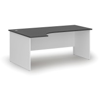 Kancelársky rohový pracovný stôl PRIMO WHITE, 1800 x 1200 mm, ľavý, biela/grafit