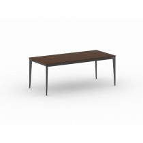 Kancelársky stôl PRIMO ACTION, čierna podnož, 2000 x 900 mm, orech