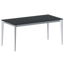 Kancelársky stôl PRIMO ACTION, sivostrieborná podnož, 1600 x 800 mm, grafitová