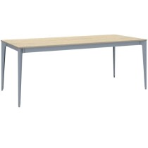 Kancelársky stôl PRIMO ACTION, sivostrieborná podnož, 2000 x 900 mm, dub prírodný