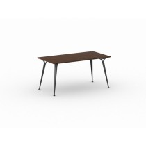 Kancelársky stôl PRIMO ALFA, čierna podnož, 1600 x 800 mm, orech
