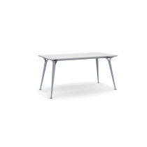 Kancelársky stôl PRIMO ALFA, sivostrieborná podnož, 1600 x 800 mm, sivá