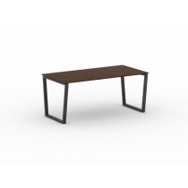 Kancelársky stôl PRIMO IMPRESS, čierna podnož, 1800 x 900 mm, orech