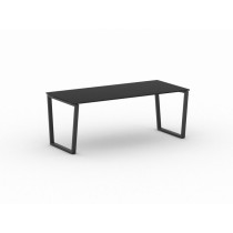 Kancelársky stôl PRIMO IMPRESS, čierna podnož, 2000 x 900 mm, grafitová