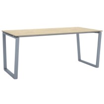 Kancelársky stôl PRIMO IMPRESS, sivostrieborná podnož, 1800 x 900 mm, dub prírodný