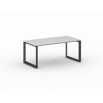 Kancelársky stôl PRIMO INSPIRE, čierna podnož, 1800 x 900 mm, biela