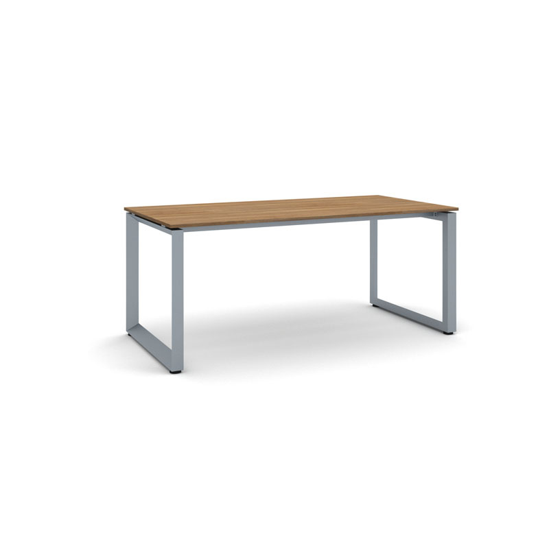 Kancelársky stôl PRIMO INSPIRE, sivostrieborná podnož, 1800 x 900 mm, orech