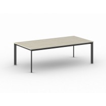 Kancelársky stôl PRIMO INVITATION, čierna podnož, 2400 x 1200 mm, dub prírodný