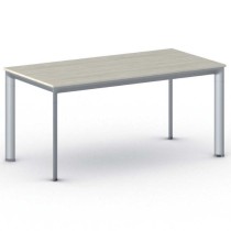 Kancelársky stôl PRIMO INVITATION, sivostrieborná podnož 1600 x 800 mm, dub prírodný