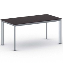 Kancelársky stôl PRIMO INVITATION, sivostrieborná podnož 1600 x 800 mm, wenge
