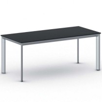 Kancelársky stôl PRIMO INVITATION, sivostrieborná podnož 1800 x 800 mm, grafitová