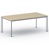Kancelársky stôl PRIMO INVITATION, sivostrieborná podnož 2000 x 1000 mm, breza