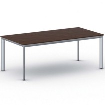 Kancelársky stôl PRIMO INVITATION, sivostrieborná podnož 2000 x 1000 mm, orech