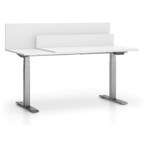 Kancelársky stôl SINGLE LAYERS, posuvná vrchná doska, s prepážkami, nastaviteľné nohy