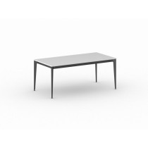 Kancelářský stůl PRIMO ACTION, černá podnož, 1800 x 900 mm, bílá