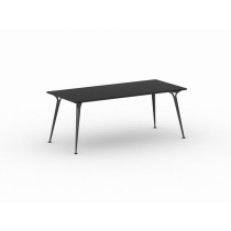 Kancelářský stůl PRIMO ALFA, černá podnož, 2000 x 900 mm, grafitová