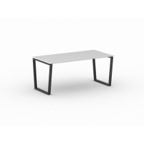 Kancelářský stůl PRIMO IMPRESS, černá podnož, 1800 x 900 mm, bílá