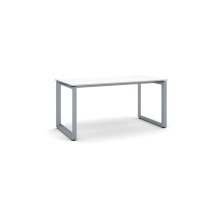 Kancelářský stůl PRIMO INSPIRE, šedostříbrná podnož, 1600 x 800 mm, bílá