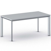 Kancelářský stůl PRIMO INVITATION, šedostříbrná podnož 1600 x 800 mm, šedá