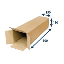 Kartónová krabica - tubus, otváranie na kratšej strane krabice 800x150x150 mm, 30 ks