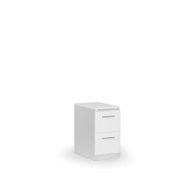 Kartoteka metalowa PRIMO z drewnianym frontem A4, 2 szuflady, biały/biały