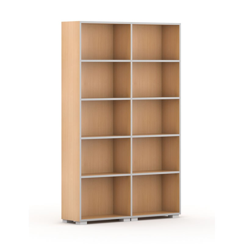Knihovna SILVER LINE, 2 sloupce, 1865 x 1200 x 400 mm