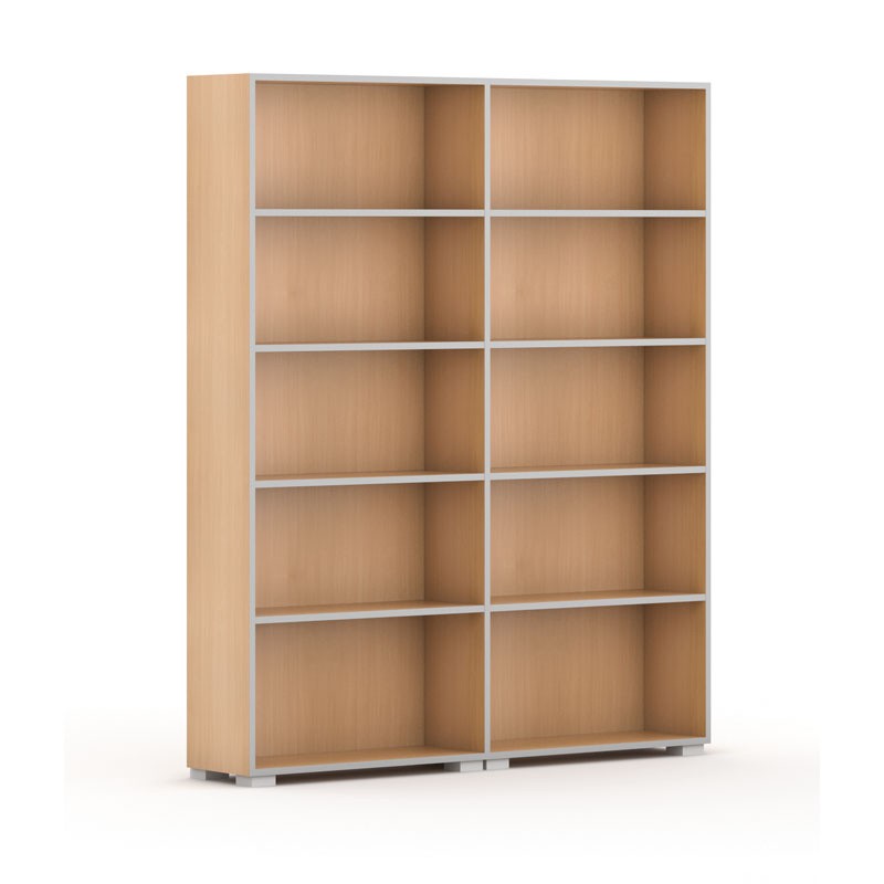 Knihovna SILVER LINE, 2 sloupce, 1865 x 1600 x 400 mm