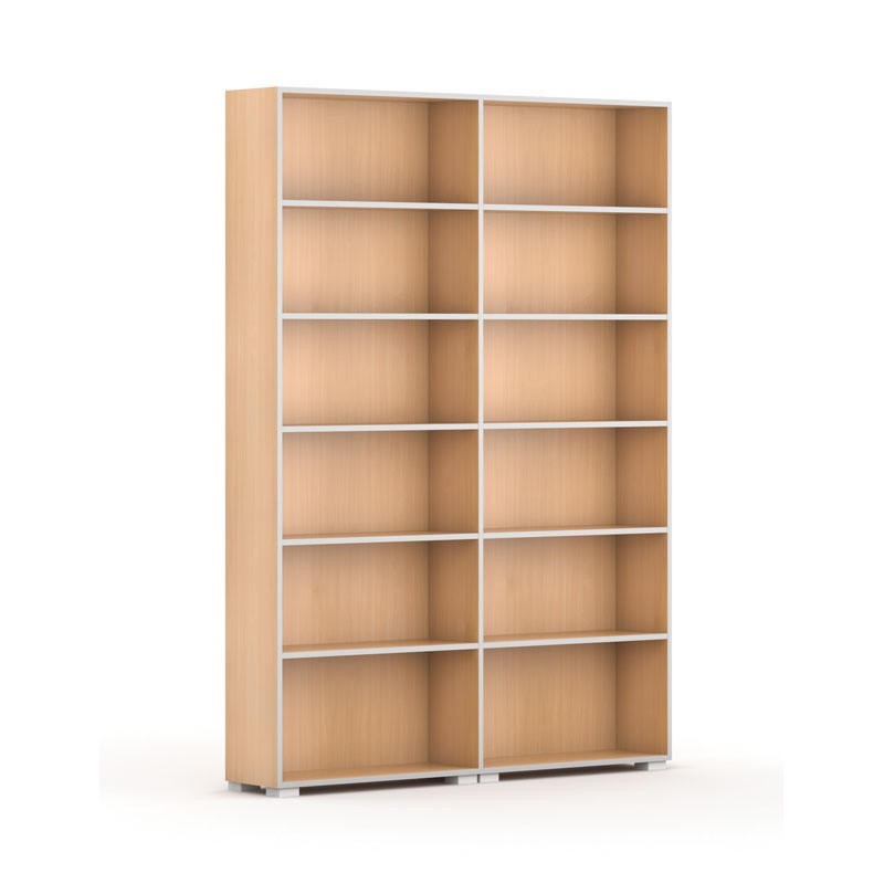Knihovna SILVER LINE, 2 sloupce, 2230 x 1600 x 400 mm