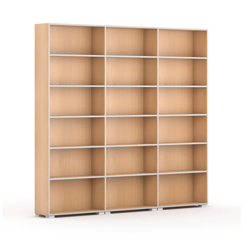 Knihovna SILVER LINE, 3 sloupce, 2230 x 2400 x 400 mm