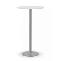 Koktailový stôl OLYMPO II, priemer 600 mm, chrómovaná podnož, doska biela