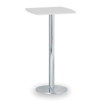 Koktejlový stůl OLYMPO II, 660x660 mm, chromovaná podnož, deska bílá