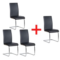 Konferenčná stolička LOTUS, 3+1 ZADARMO, čierna