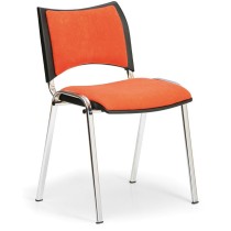 Konferenčná stolička SMART - chrómované nohy, bez podpierok rúk, oranžová