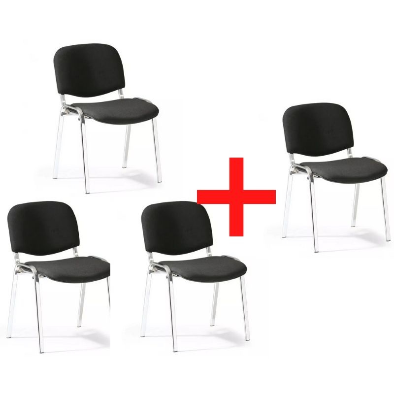 Konferenčná stolička VIVA 3+1 ZADARMO- chrómované nohy