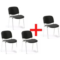 Konferenčná stolička VIVA chróm 3+1 ZADARMO, čierna