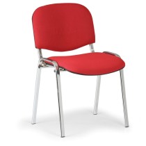 Konferenčná stolička VIVA, chrómované nohy, červená