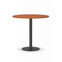 Konferenční stolek FILIP II, průměr 800 mm, černá podnož, deska třešeň