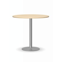 Konferenční stolek FILIP II, průměr 800 mm, šedá podnož, deska bříza