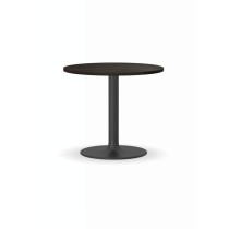 Konferenční stolek ZEUS II, průměr 600 mm, černá podnož, deska wenge