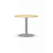 Konferenční stolek ZEUS II, průměr 600 mm, šedá podnož, deska bříza